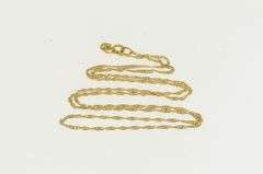 14K Yellow Gold 1.2mm Rolling Chain Link Vintage Simple Necklace