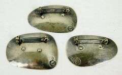3 Signed Vintage Sterling Taxco Pins