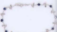Fabulous White Gold 1.10ctw Sapphire and Diamond Floral Link Bracelet