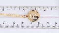 Fantastic Yellow Gold Diamond Accent R Pendant on Chain