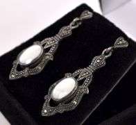 Mother Of Pearl Dangle Earrings In Sterling Silver