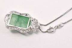 Gorgeous 10.75CTW Emerald & 0.55CTW White Sapphire Pendant Necklace in Sterling Silver