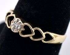 Lovable Diamond Heart Ring In Yellow Gold