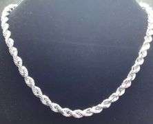 STYLISH AND ELEGANT 14K ICY WHITE GOLD ROPE CHAIN