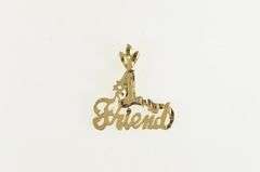14K Yellow Gold #1 Friend Number One Best Friendship Charm/Pendant