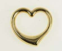 14K Yellow Gold Curvy Heart Vintage Classic Love Symbol Pendant