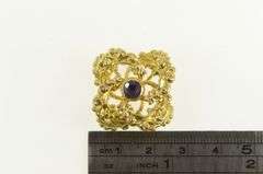 14K Yellow Gold Victorian Amethyst Spiral Knot Statement Pin/Brooch