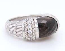 Judith Ripka Sterling Silver Smokey Topaz Ring