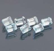 Large 5.40ct platinum blue emerald cut Topaz set