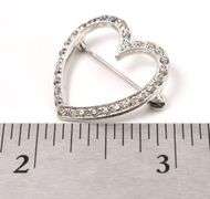 CZ Heart Pin In Sterling Silver