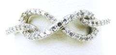 10K White Gold Pave Diamond Infinity Ring, 6.5