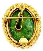 Vintage Gold Filled Green Jade Pin/Pendant Combination