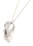 1.00ctw Diamond Plumeria Flower Pendant Necklace in 14K