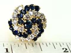 Mesmerizing 14K Sapphire and Diamond Swirl Ring