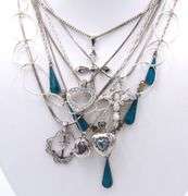 Group Lot of Vintage 925 Sterling Silver Necklaces