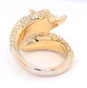 Swarovski Yellow Gold Plating Crystal March Fox Motif Ring