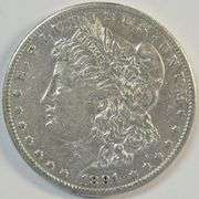 Key date 1891-CC Morgan Silver Dollar in upper end condition