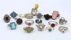 Group Lot of Vintage 925 Sterling Silver Rings