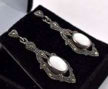 Mother Of Pearl Dangle Earrings In Sterling Silver
