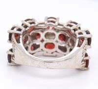 Set of 925 Sterling Silver Garnet Ring and Earrings