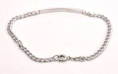 Engravable Bar Curb Link Bracelet in Sterling Silver