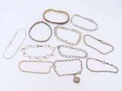 Group Lot of 11 Vintage 925 Sterling Silver Bracelets