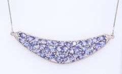 925 Sterling Silver Tanzanite Pendant on Italian Box Chain Necklace