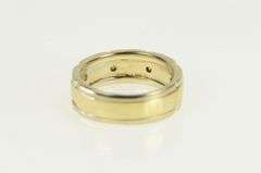 14K Yellow Gold Diamond Watch Chain Pattern Wedding Band Ring