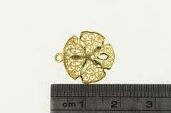 14K Yellow Gold Sand Dollar Sea Shell Ocean Motif Charm/Pendant