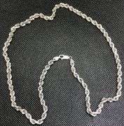 STYLISH AND ELEGANT 14K ICY WHITE GOLD ROPE CHAIN