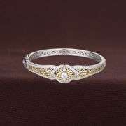 Platinum  plating over non tarnish silver Grace design Bangle