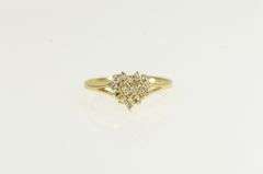 14K Yellow Gold Heart Diamond Cluster Promise Engagement Ring