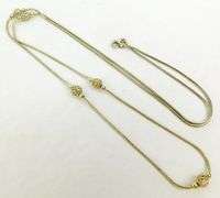 Long Sterling Necklace with Filigree Beads