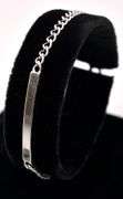 Engravable Bar Curb Link Bracelet in Sterling Silver