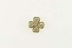 14K Yellow Gold Heart CZ Clover Cluster Diamond Accent Pendant
