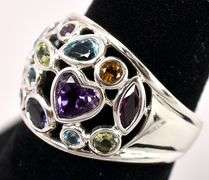 Multi-Gem Ring In Sterling Silver