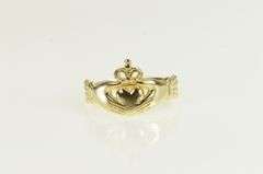 14K Yellow Gold Claddagh Celtic Loyalty Traditional Irish Ring