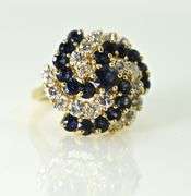 Mesmerizing 14K Sapphire and Diamond Swirl Ring