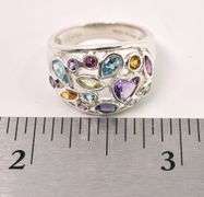 Multi-Gem Ring In Sterling Silver