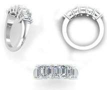 14 Kt White Gold Plated 5.07 Ct VVs1 F-G Fire Mossanite Ring