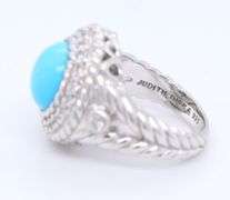 Judith Ripka Sterling Silver Dazzling Turquoise Ring