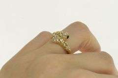 14K Yellow Gold Sapphire Diamond Woven Design Bypass Ring