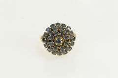 14K Yellow Gold Sapphire Domed Layered Cocktail Statement Ring