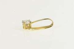 14K Yellow Gold Round Vintage CZ Criss Cross Loop Slide Pendant