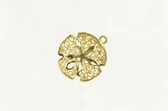14K Yellow Gold Sand Dollar Sea Shell Ocean Motif Charm/Pendant