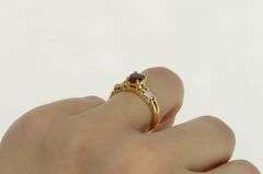 18K Yellow Gold Ctw Natural Ruby Diamond Engagement Ring