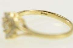 14K Yellow Gold Heart Diamond Cluster Promise Engagement Ring