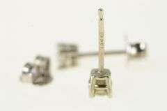 14K White Gold 0.28 Ctw Diamond Solitaire Classic Stud Earrings