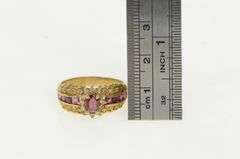 14K Yellow Gold Natural Ruby Diamond Halo Engagement Ring