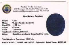 Lovely 11.02CTS Natural Blue Sapphire